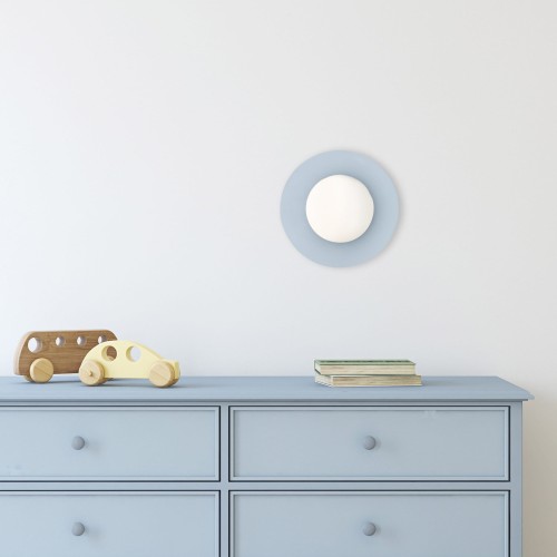 Kinkiet nowoczesny skandynawski klosz szklany kula niebieski biały TK Lighting Pixi 10230 1x8W G9