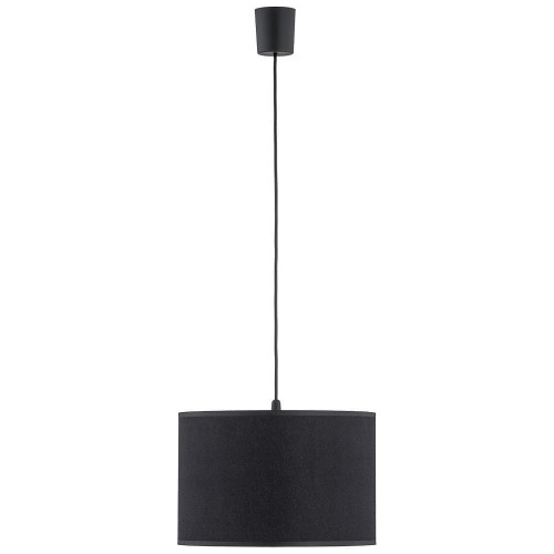 Lampa wisząca nowoczesna klasyczna loft abażur materiałowy czarna TK Lighting Rondo 3464 1x15W E27