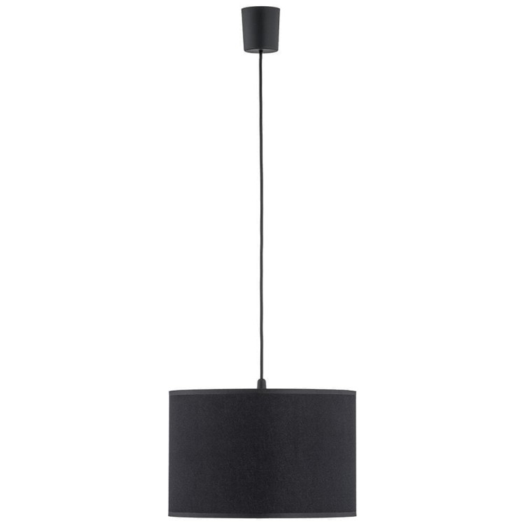 Lampa wisząca nowoczesna klasyczna loft abażur materiałowy czarna TK Lighting Rondo 3464 1x15W E27