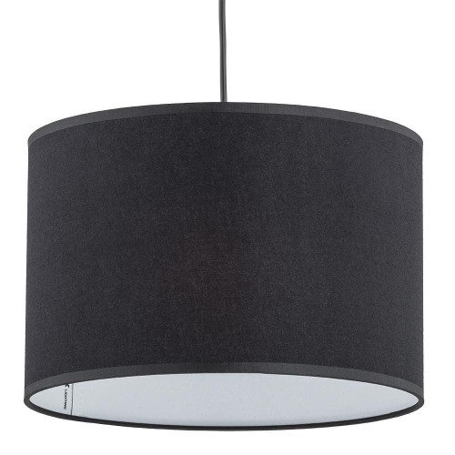 Lampa wisząca nowoczesna klasyczna loft abażur materiałowy czarna TK Lighting Rondo 3464 1x15W E27
