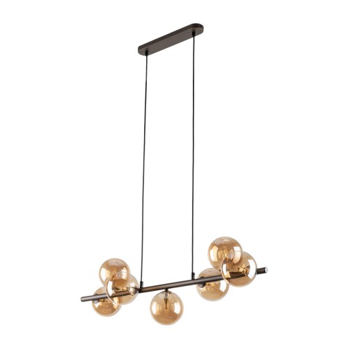 Lampa wisząca listwa nowoczesna elegancka skandynawska klosz szklany kule czarna biała TK Lighting Martin 4504 6x6W G9