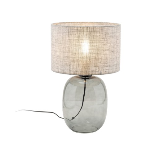 Lampka nowoczesna skandynawska klasyczna elegancka abażur materiałowy grafitowa czarna TK Lighting Melody 5987 1x15W E27