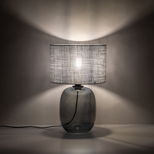 Lampka nowoczesna skandynawska klasyczna elegancka abażur materiałowy grafitowa czarna TK Lighting Melody 5987 1x15W E27