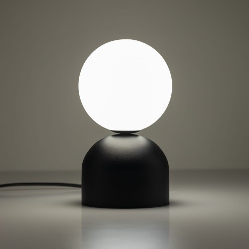 Lampka nowoczesna skandynawska loft klosz szklany kula czarna biała TK Lighting Miki 16044 1x8W G9