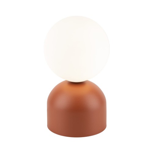 Lampka nowoczesna skandynawska loft klosz szklany kula rdzawa biała TK Lighting Miki 16042 1x8W G9