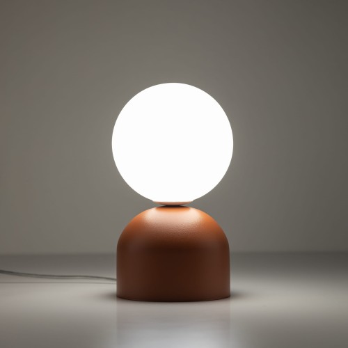 Lampka nowoczesna skandynawska loft klosz szklany kula rdzawa biała TK Lighting Miki 16042 1x8W G9