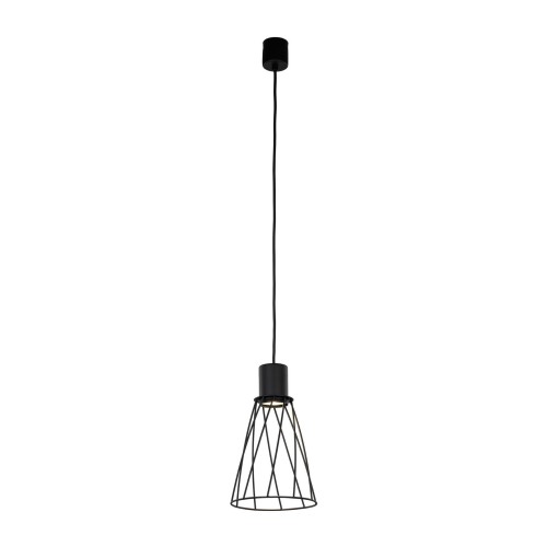 Lampa wisząca nowoczesna industrialna loft ażurowa klosz metalowy pręty stożek czarna TK Lighting Modesto 10159 1x10W GU10