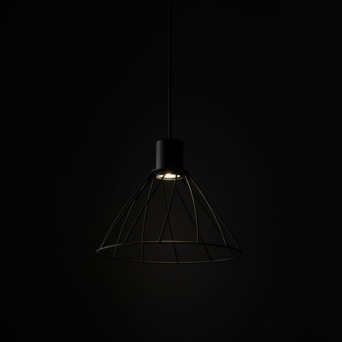 Lampa wisząca nowoczesna industrialna loft ażurowa klosz metalowy pręty stożek czarna TK Lighting Modesto 10160 1x10W GU10