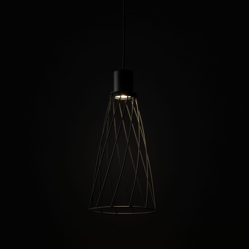 Lampa wisząca nowoczesna industrialna loft ażurowa klosz metalowy pręty stożek czarna TK Lighting Modesto 10161 1x10W GU10