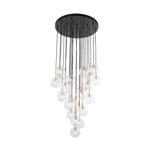 Lampa wisząca nowoczesna elegancka glamour klosz szklany kule czarna złota TK Lighting Nilos 10099 26x6W G9
