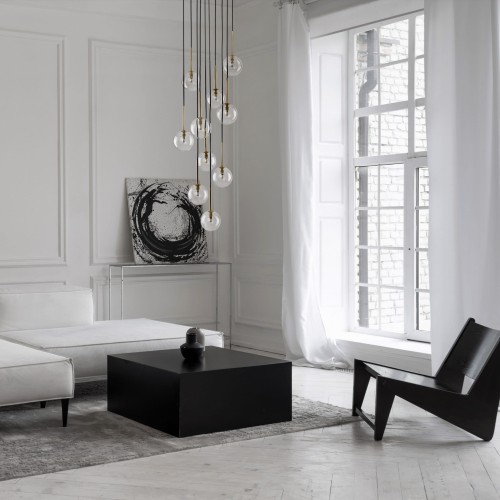 Lampa wisząca nowoczesna elegancka glamour klosz szklany kule transparentna złota TK Lighting Nilos 5944 10x6W G9