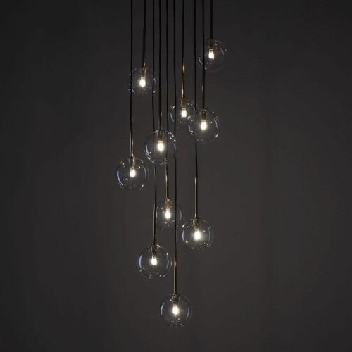 Lampa wisząca nowoczesna elegancka glamour klosz szklany kule transparentna złota TK Lighting Nilos 5944 10x6W G9