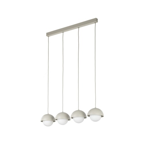 Lampa wisząca do salonu białe szklane kule nowoczesna skandynawska klosz metalowy miska beżowa TK Lighting Bono 10214 5x8W G9
