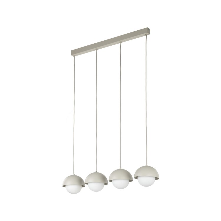 Lampa wisząca nad stół białe szklane kule nowoczesna skandynawska klosz metalowy miska beżowa TK Lighting Bono 10213 4x8W G9