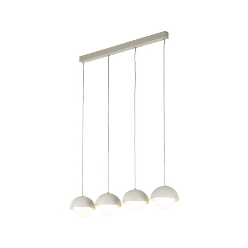 Lampa wisząca nad stół białe szklane kule nowoczesna skandynawska klosz metalowy miska beżowa TK Lighting Bono 10213 4x8W G9