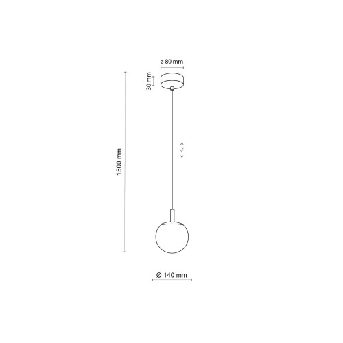 Lampa wisząca elegancka glamour klosz szklany kula transparentna złota TK Lighting Cadix 759 1x6W G9