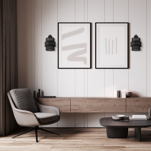 Kinkiet nowoczesny klasyczny abażur materiałowy tuba czarny TK Lighting Calisto 5955 1x15W E27