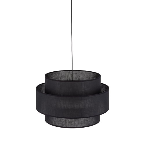 Lampa wisząca nowoczesna klasyczna abażur materiałowy tuba czarna TK Lighting Calisto 5099 3x15W E27