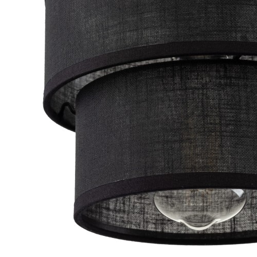Lampa wisząca abażur materiałowy tuba czarna TK Lighting Calisto 5306 1x15W E27