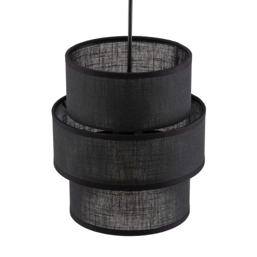 Lampa wisząca abażur materiałowy tuba czarna TK Lighting Calisto 5306 1x15W E27