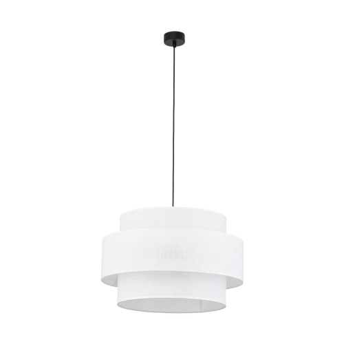 Lampa wisząca nowoczesna klasyczna abażur materiałowy tuba biała czarna TK Lighting Calisto 5363 3x15W E27