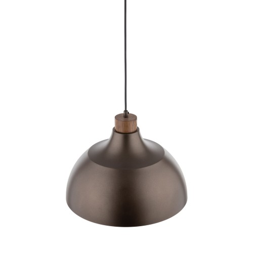 Lampa wisząca z metalowym kloszem stożek misa brązowa drewno sosna TK Lighting Cap 6926 1x15W E27