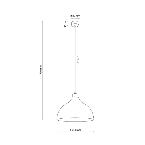 Lampa wisząca z metalowym kloszem stożek misa brązowa drewno sosna TK Lighting Cap 6926 1x15W E27