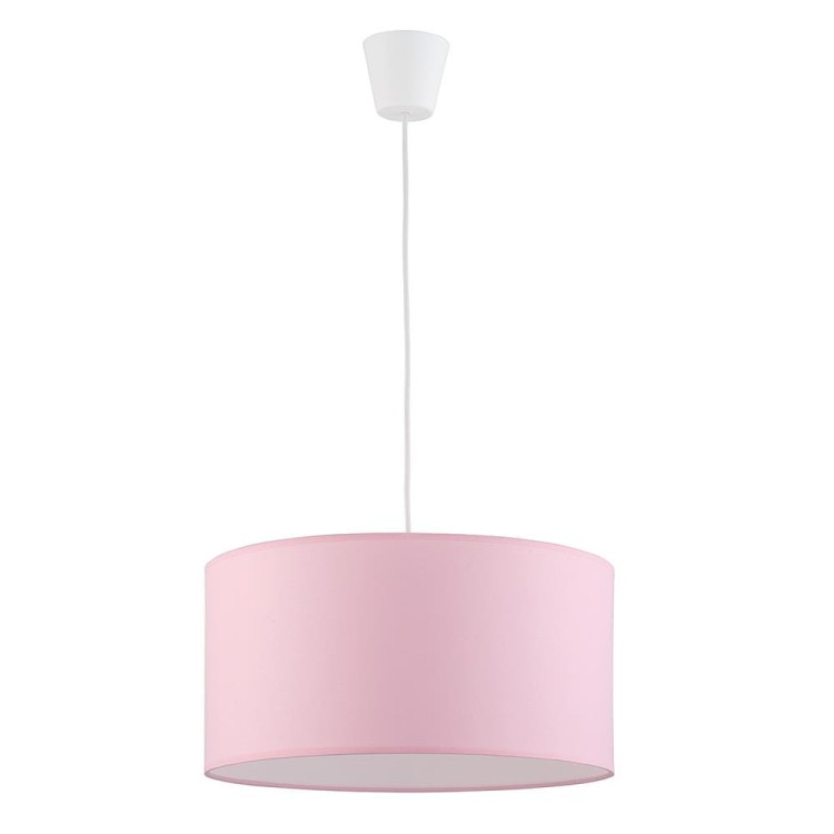 Lampa wisząca koło materiałowy klosz abażur TK Lighting Rondo 3231 1x15W E27 różowa biała