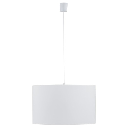 Lampa wisząca nowoczesna klasyczna loft abażur materiałowy biała TK Lighting Rondo 3461 1x15W E27
