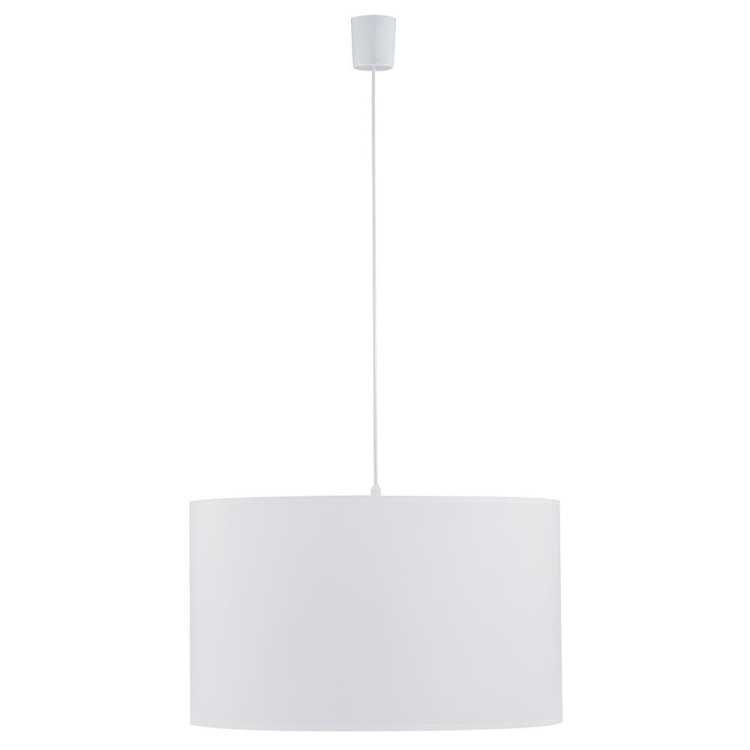 Lampa wisząca nowoczesna klasyczna loft abażur materiałowy biała TK Lighting Rondo 3461 1x15W E27