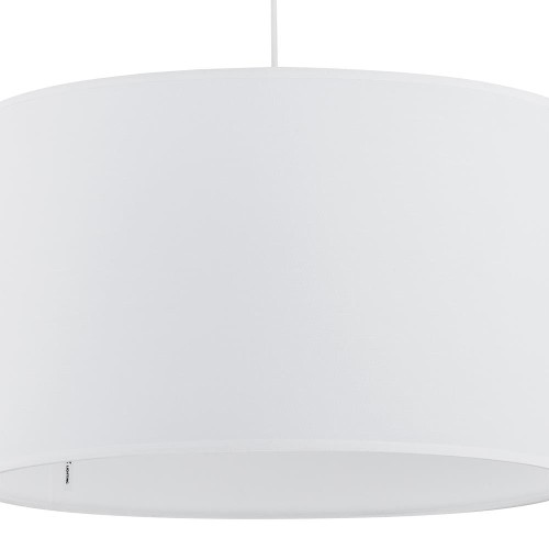 Lampa wisząca nowoczesna klasyczna loft abażur materiałowy biała TK Lighting Rondo 3461 1x15W E27