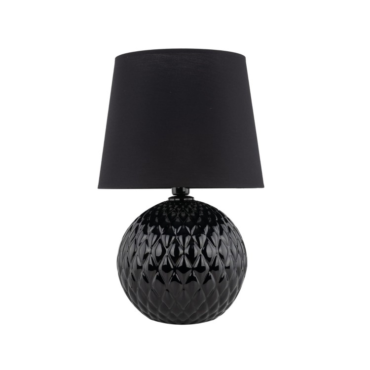 Lampka nowoczesna loft elegancka glamour abażur materiałowy czarna TK Lighting Santana 16047 1x15W E27
