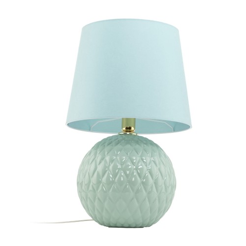 Lampka nowoczesna loft elegancka glamour abażur materiałowy miętowa zielona TK Lighting Santana 5903 1x15W E27