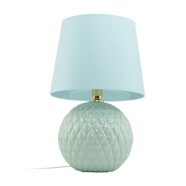 Lampka nowoczesna loft elegancka glamour abażur materiałowy miętowa zielona TK Lighting Santana 5903 1x15W E27