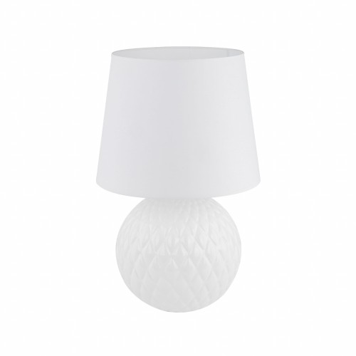 Lampka nowoczesna loft elegancka glamour abażur materiałowy biała TK Lighting Santana 16046 1x15W E27