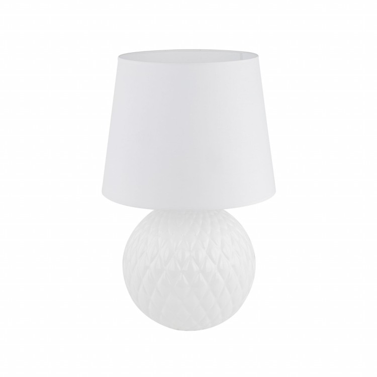 Lampka nowoczesna loft elegancka glamour abażur materiałowy biała TK Lighting Santana 16046 1x15W E27