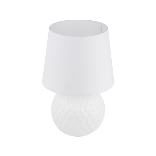 Lampka nowoczesna loft elegancka glamour abażur materiałowy biała TK Lighting Santana 16046 1x15W E27