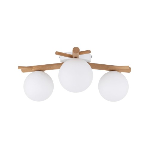 Plafon nowoczesny klasyczny boho rustykalny skandynawski patyki klosz szklany kule biały drewno TK Lighting Sheron 5308 3x6W G9