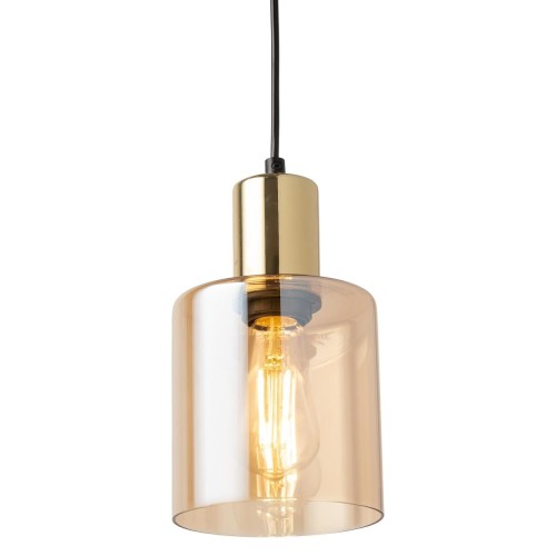 TK Lighting Sierra 6665 lampa wisząca 1x15W E27 bursztynowa złota