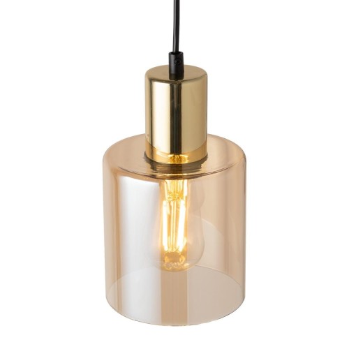 TK Lighting Sierra 6665 lampa wisząca 1x15W E27 bursztynowa złota