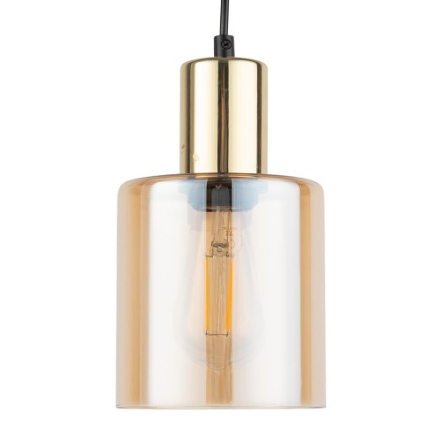TK Lighting Sierra 6665 lampa wisząca 1x15W E27 bursztynowa złota