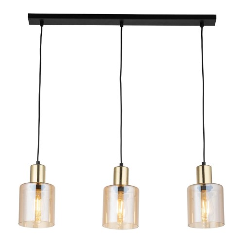 TK Lighting Sierra 6666 lampa wisząca 3x15W E27 bursztynowa złota