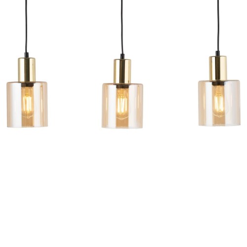 TK Lighting Sierra 6666 lampa wisząca 3x15W E27 bursztynowa złota