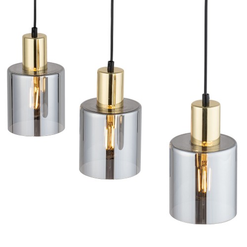 TK Lighting Sierra 6662 lampa wisząca 3x15W E27 grafitowa złota