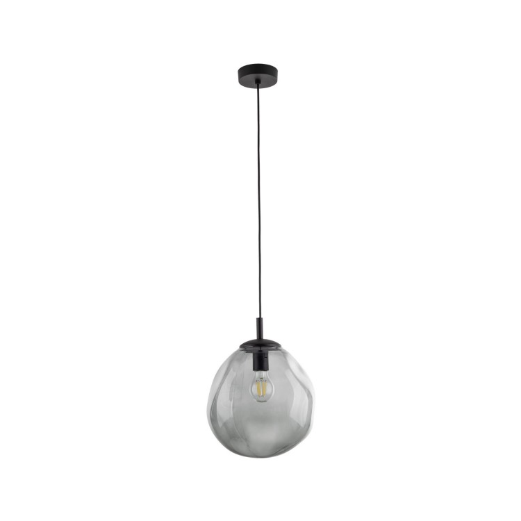 Lampa wisząca nowoczesna elegancka rock melt klosz szklany grafitowa czarna TK Lighting Sol 10084 1x15W E27