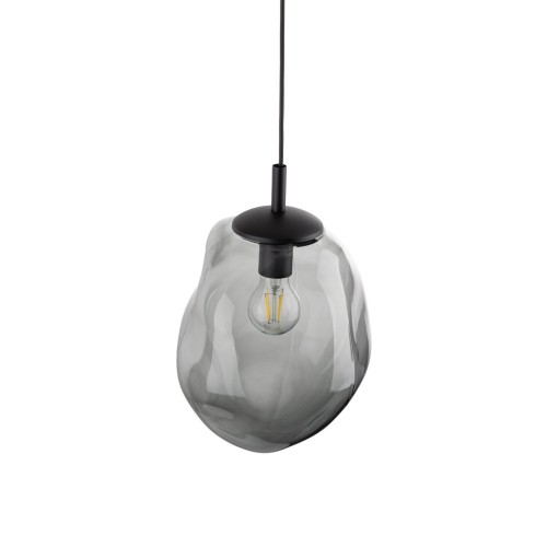 Lampa wisząca nowoczesna elegancka rock melt klosz szklany grafitowa czarna TK Lighting Sol 10084 1x15W E27