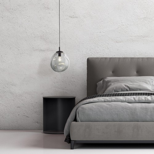 Lampa wisząca nowoczesna elegancka rock melt klosz szklany grafitowa czarna TK Lighting Sol 10084 1x15W E27