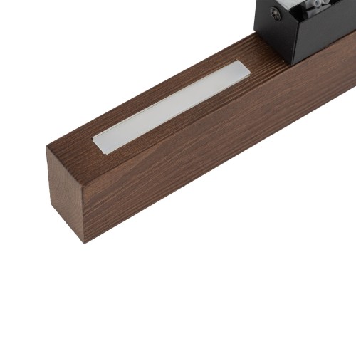 Kinkiet nowoczesny skandynawski boho loft podłużny drewniany orzech czarny TK Lighting Teo 6613 1x36W LED 3000K