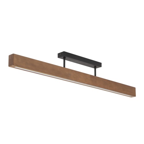 Plafon nowoczesny skandynawski boho loft podłużny drewniany orzech czarny TK Lighting Teo 6614 1x36W LED 3000K