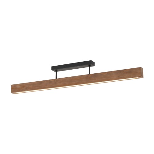 Plafon nowoczesny skandynawski boho loft podłużny drewniany orzech czarny TK Lighting Teo 6614 1x36W LED 3000K